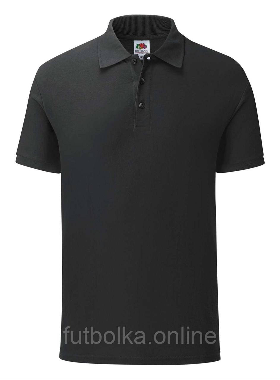 Чорна футболка поло чоловіча приталена 65/35 Tailored Fit Polo Fruit of the loom
