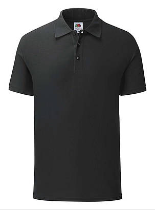 Чорна футболка поло чоловіча приталена 65/35 Tailored Fit Polo Fruit of the loom, фото 1