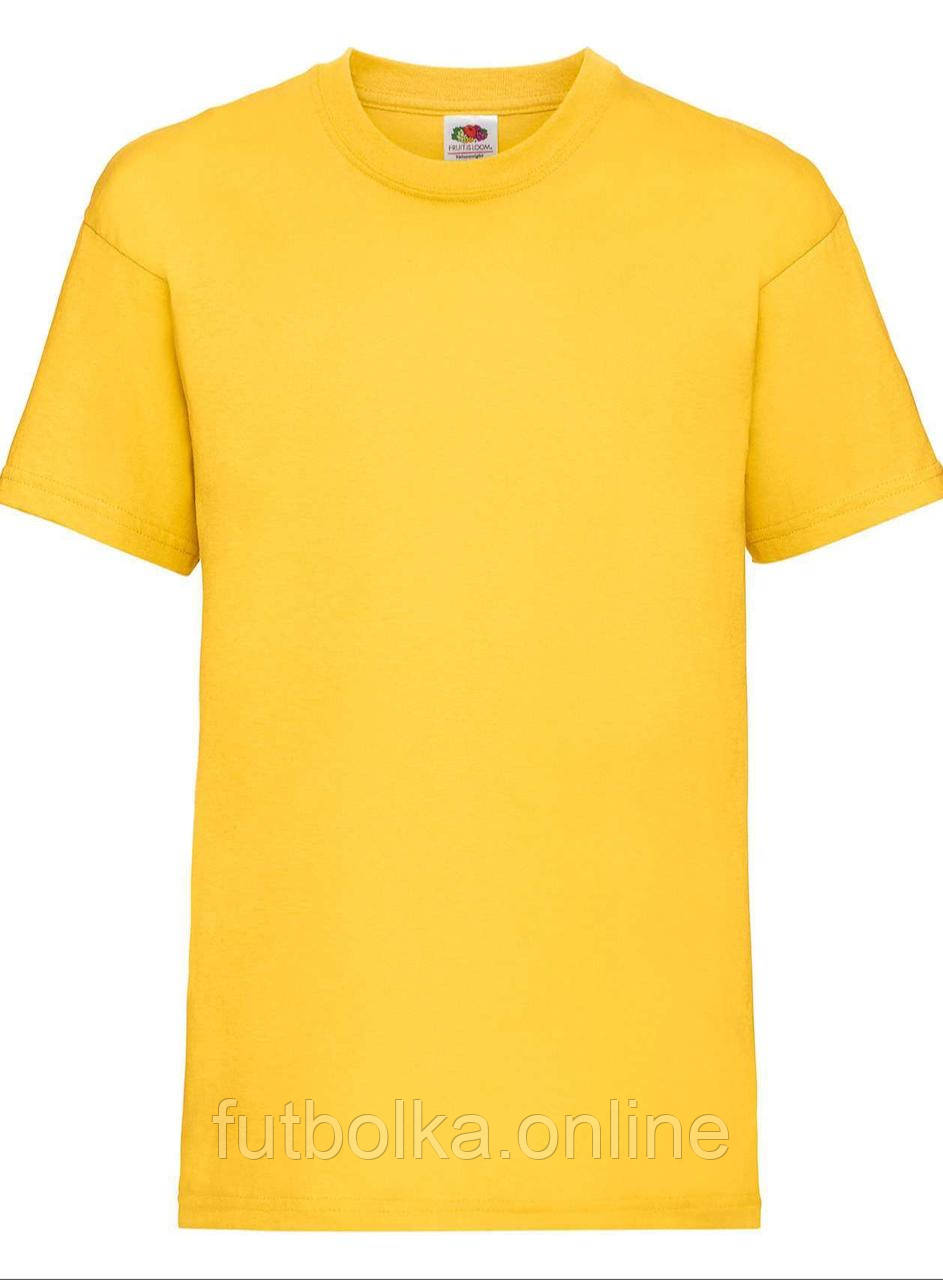 Сонячно Жовта футболка дитяча для хлопчика м'яка Valueweight kids Fruit of the loom
