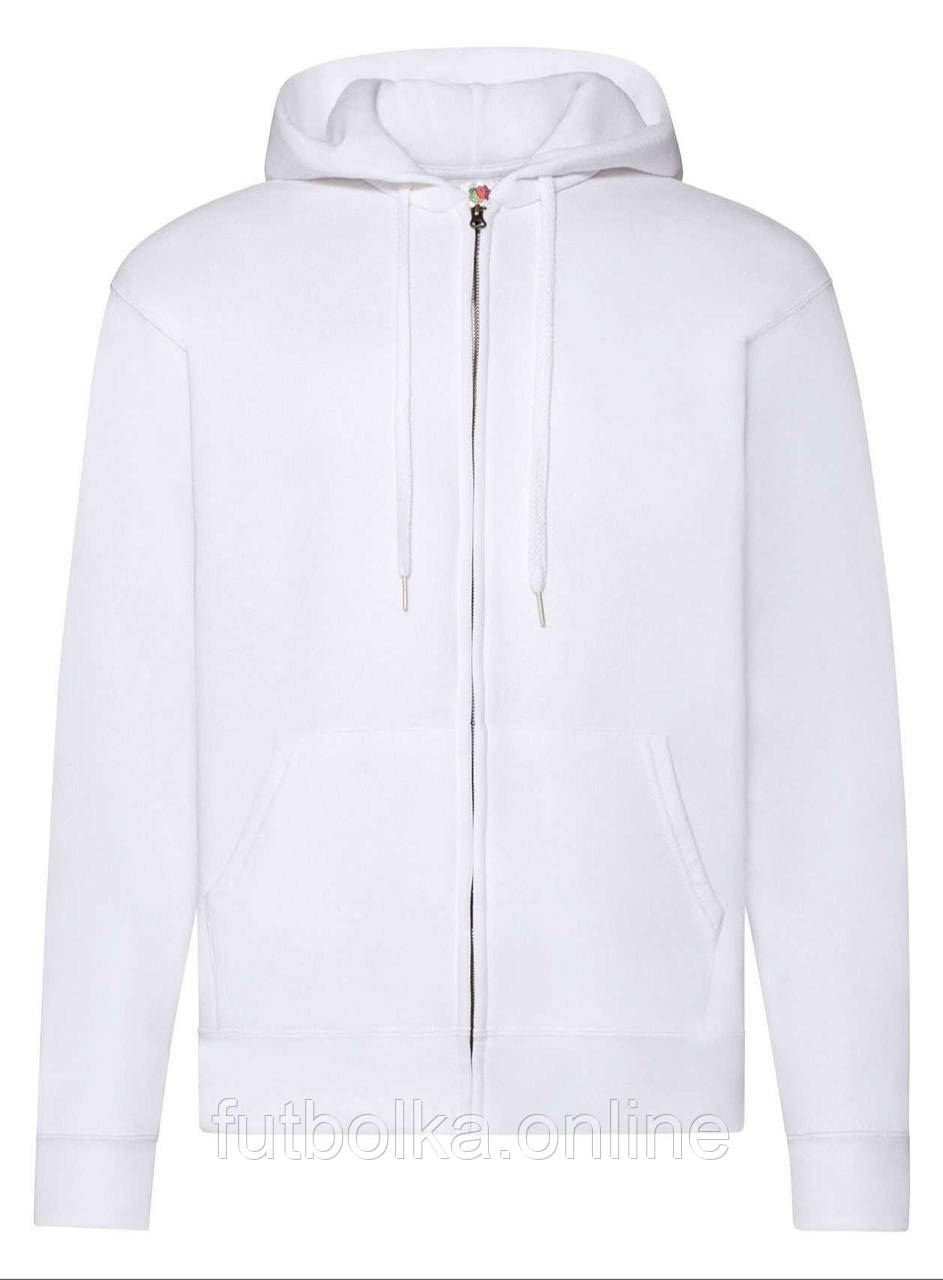 Біла чоловіча кофта на замку Cl. hooded sweat jacket Fruit of the loom