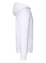 Біла чоловіча кофта на замку Cl. hooded sweat jacket Fruit of the loom, фото 3