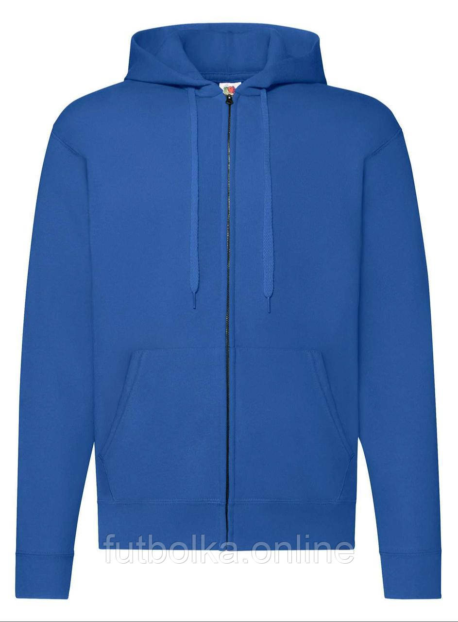 Яскраво-Синя чоловіча кофта на замку Cl. hooded sweat jacket Fruit of the loom