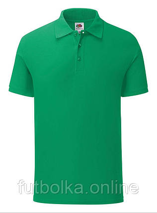 Яскраво-Зелена футболка поло чоловіча легка Iconic Polo Fruit of the loom, фото 1