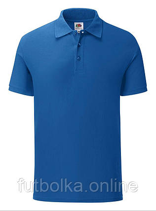 Яскраво-Синя футболка поло чоловіча легка Iconic Polo Fruit of the loom, фото 1