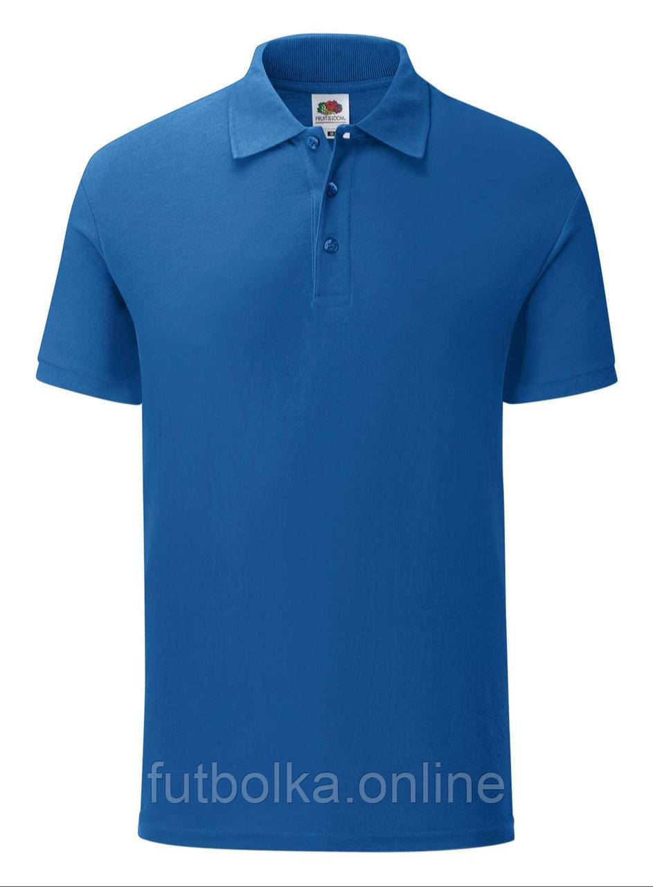 Яскраво-Синя футболка поло чоловіча легка Iconic Polo Fruit of the loom