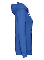 Яскраво-Синя жіноча толстовка з капюшоном Lightweight hooded sweat lady-fit Fruit of the loom, фото 2