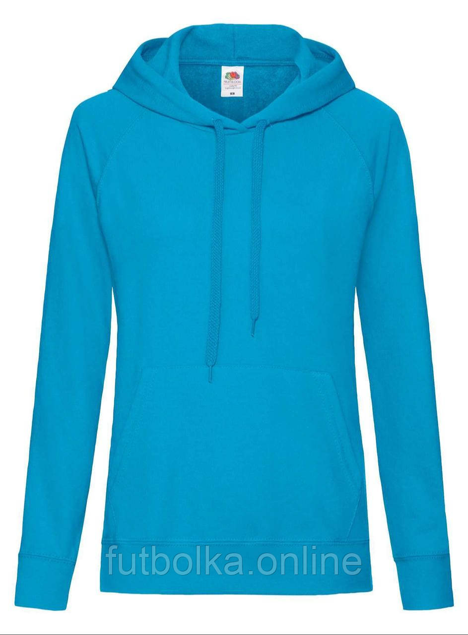Ультрамаринова жіноча толстовка з капюшоном Lightweight hooded sweat lady-fit Fruit of the loom