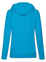 Ультрамаринова жіноча толстовка з капюшоном Lightweight hooded sweat lady-fit Fruit of the loom, фото 4