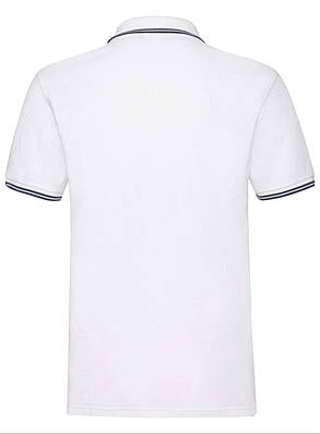 Біле поло чоловіче зі смужками Premium tipped polo Fruit of the loom, фото 4