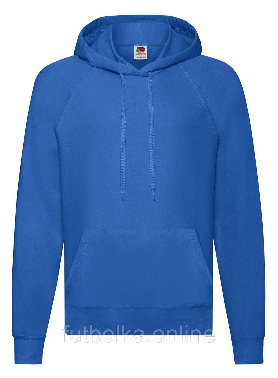 Яскраво-Синій худі чоловічий вільний Lightweight hooded sweat Fruit of the loom