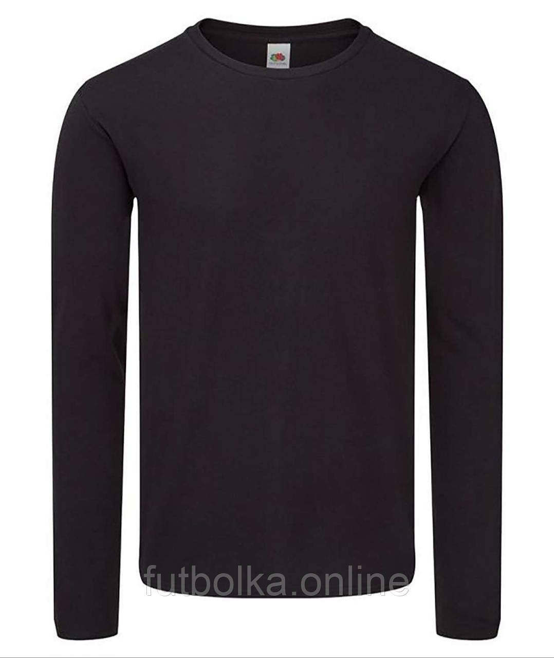 Чорна чоловіча футболка з довгим рукавом Iconic 150 Classic Long Sleeve T-Shirt Fruit of the loom