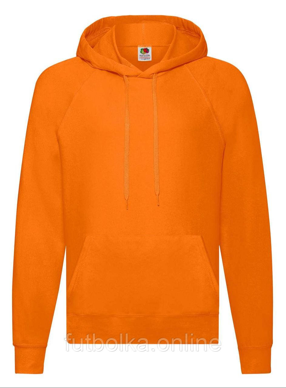 Помаранчевий худі чоловічий вільний Lightweight hooded sweat Fruit of the loom
