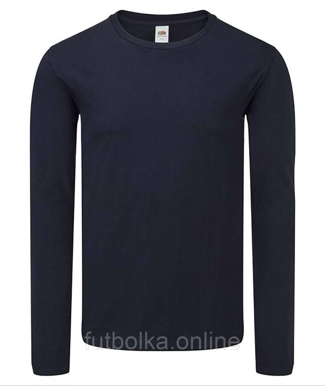 Глибоко Темно-Синя чоловіча футболка з довгим рукавом Iconic 150 Classic Long Sleeve T-Shirt Fruit of the loom