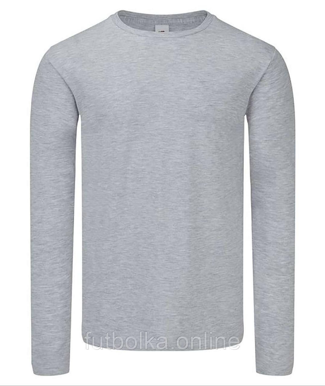 Сіро-Лілова чоловіча футболка з довгим рукавом Iconic 150 Classic Long Sleeve T-Shirt Fruit of the loom