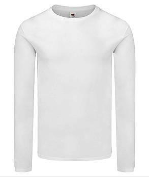Біла чоловіча футболка з довгим рукавом Iconic 150 Classic Long Sleeve T-Shirt Fruit of the loom, фото 1