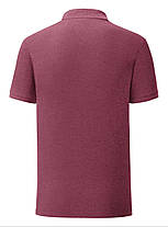 Бордова Меланжева футболка поло чоловіча легка Iconic Polo Fruit of the loom, фото 4