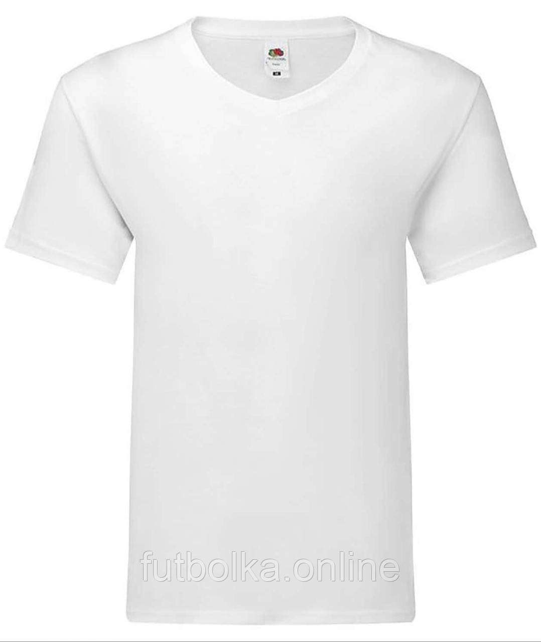 Біла чоловіча футболка з V-подібним вирізом Iconic 150 V Neck T-Shirt Fruit of the loom