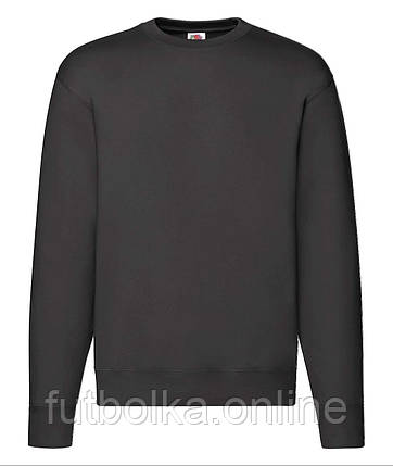 Чорний чоловічий светр вільний Premium set-in sweat Fruit of the loom, фото 1