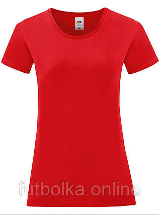 Червона жіноча футболка легка Ladies Iconic T Fruit of the loom, фото 1