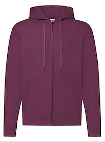 Бордова чоловіча кофта на замку Cl. hooded sweat jacket Fruit of the loom