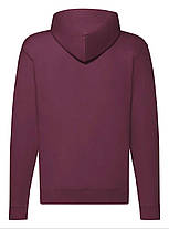 Бордова чоловіча кофта на замку Cl. hooded sweat jacket Fruit of the loom, фото 3