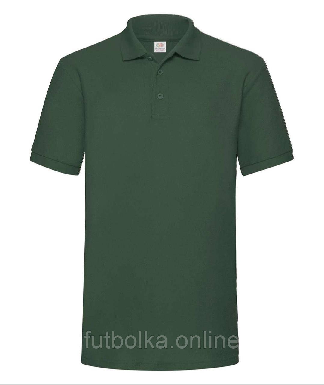 Темно-Зелене поло чоловіче щільне 65/35 Heavy polo Fruit of the loom