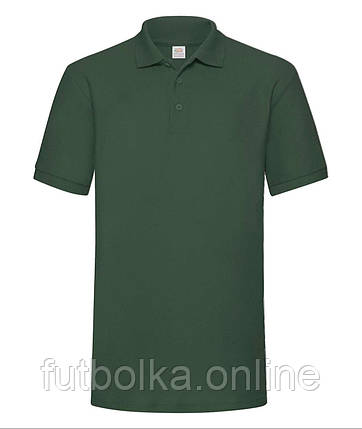 Темно-Зелене поло чоловіче щільне 65/35 Heavy polo Fruit of the loom, фото 1