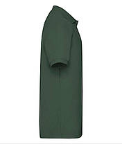 Темно-Зелене поло чоловіче щільне 65/35 Heavy polo Fruit of the loom, фото 3