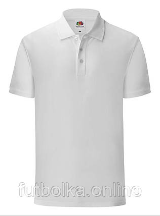 Біла футболка поло чоловіча легка Iconic Polo Fruit of the loom, фото 1