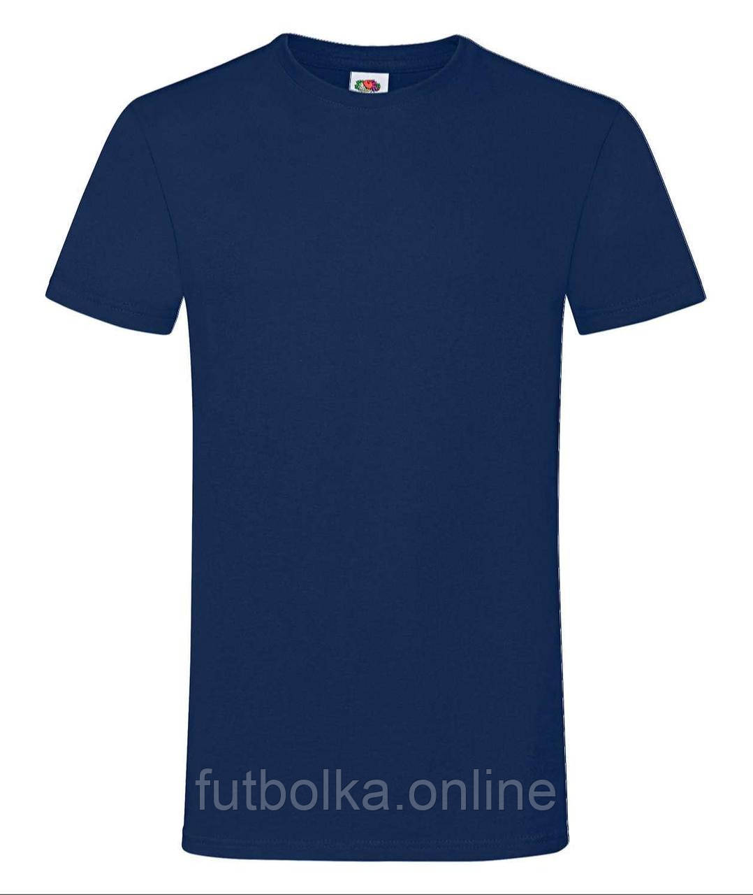 Темно-Синя чоловіча футболка м'яка Sofspun Fruit of the loom
