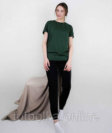Темно-Зелений спортивний костюм жіночий літній Ringspun premium T Fruit of the loom, фото 1