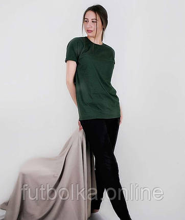 Темно-Зелений спортивний костюм жіночий літній Ringspun premium T Fruit of the loom, фото 3