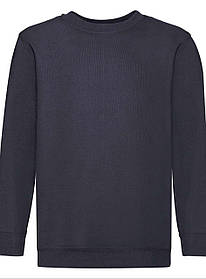 Глибокий Темно-Синій дитячий светр класичний Classic set-in sweat kids Fruit of the loom