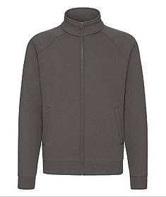 Графітова чоловіча кофта на застібці Premium sweat jacket Fruit of the loom
