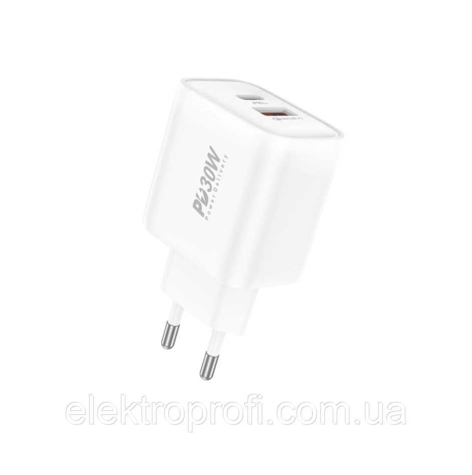Зарядний пристрій Foneng (EU52-CH) A+C 2-Port Charger PD30W