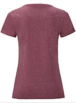 Бордова Меланжева жіноча футболка легка Ladies Iconic T Fruit of the loom, фото 3