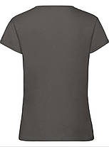 Графітова футболка дитяча для дівчинки однотонна Sofspun girls Fruit of the loom, фото 3