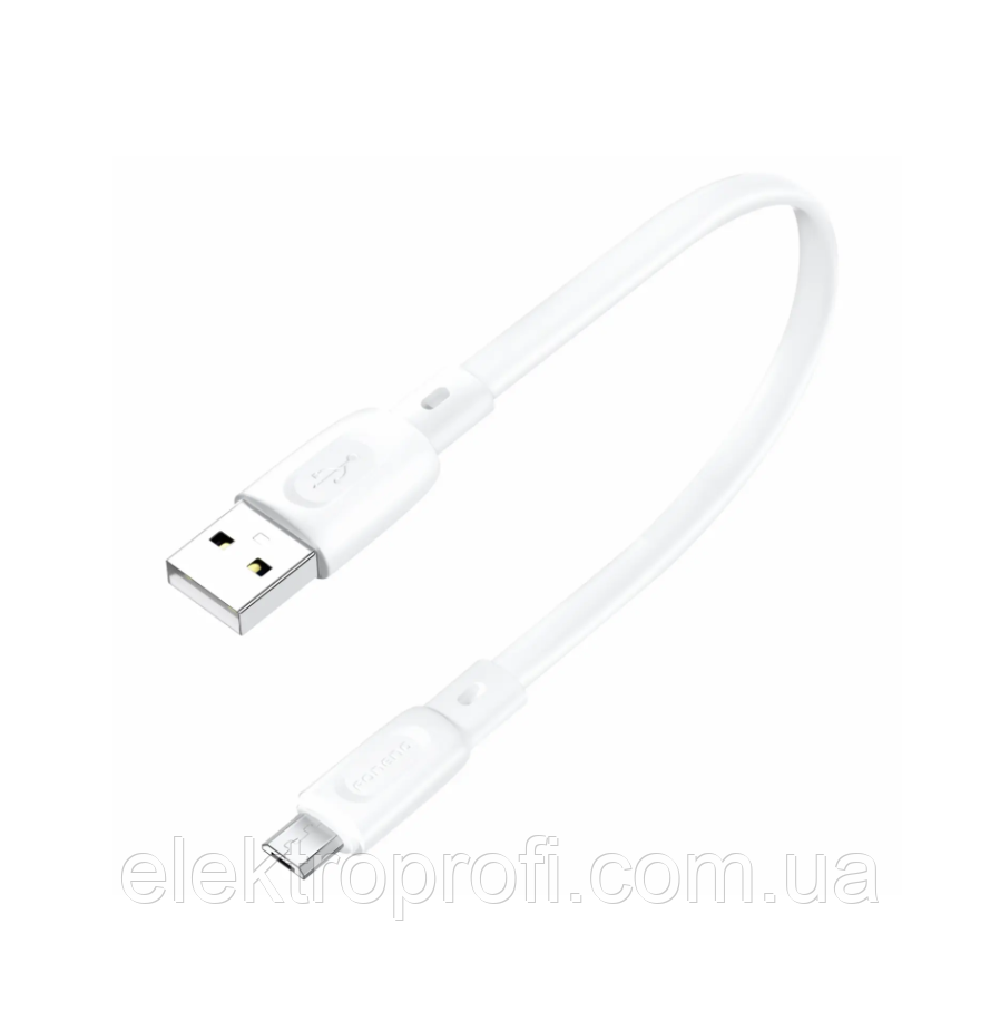 Кабель Foneng (X107-CA-MU) 25CM Silicone Flat Cable (2.1A) microUSB