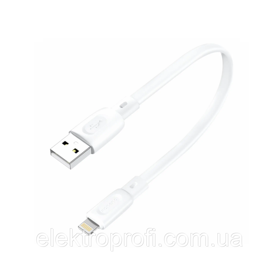 Кабель Foneng (X107-CA-IP) 25CM Silicone Flat Cable (2.4A) for iPhone