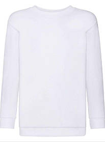 Білий дитячий светр класичний Classic set-in sweat kids Fruit of the loom