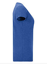 Синя Меланжева жіноча футболка легка Ladies Iconic T Fruit of the loom, фото 2