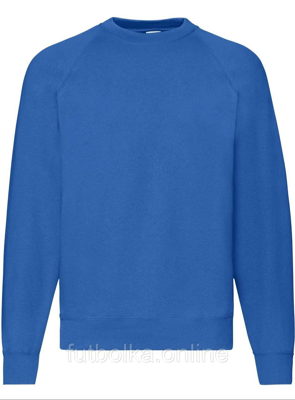 Яскраво-Синій реглан чоловічий зимовий Classic raglan sweat Fruit of the loom