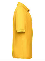 Сонячно Жовта дитяча футболка поло в школу 65/35 Polo kids Fruit of the loom, фото 2