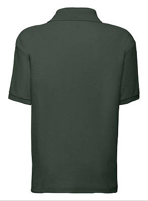 Чорна футболка поло дитяча для дівчинки однотонна 65/35 Polo kids Fruit of the loom, фото 3