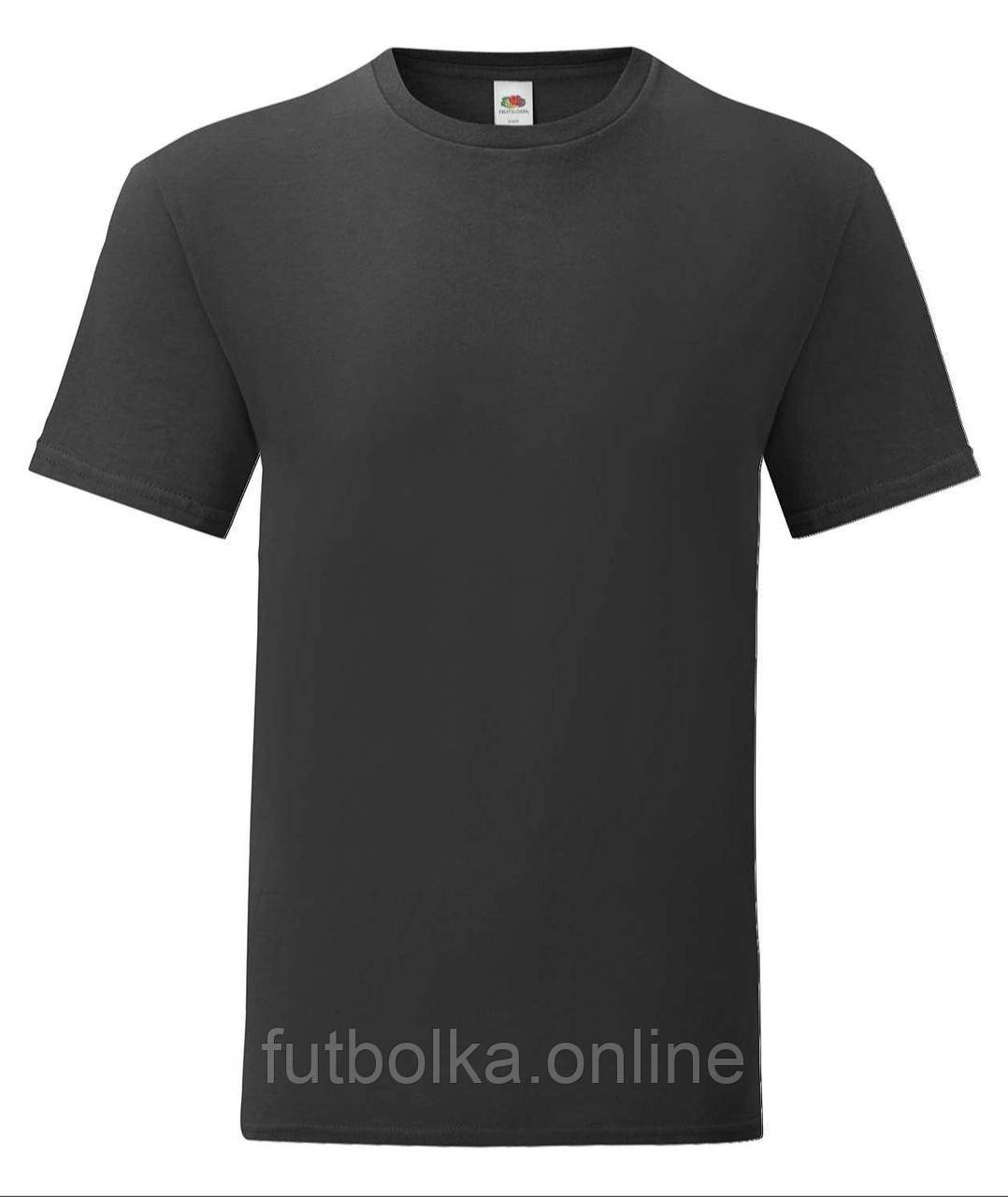 Чорна футболка чоловіча полегшена Iconic Fruit of the loom