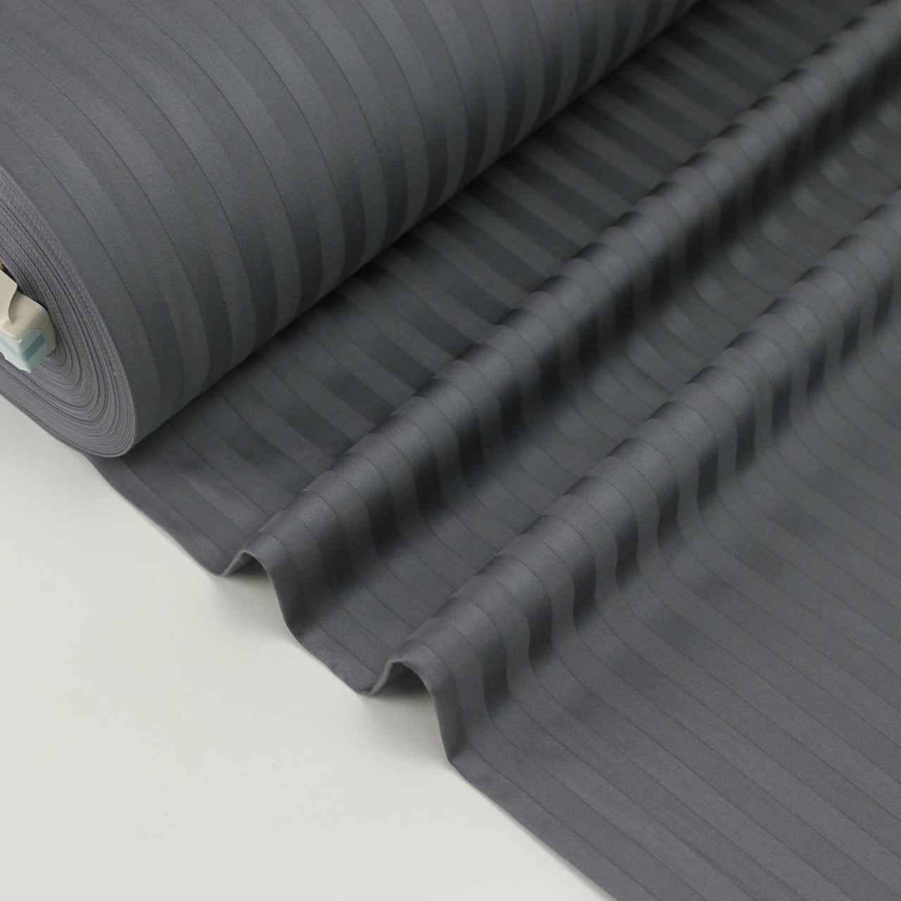 Сатин страйп графитового кольори 1*1 см ширина 240 см № VS-00-10, фото 1