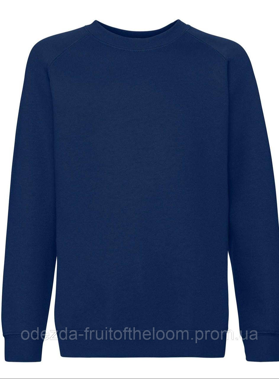 Темно-Синій дитячий світшот модний Premium raglan sweat kids Fruit of the loom
