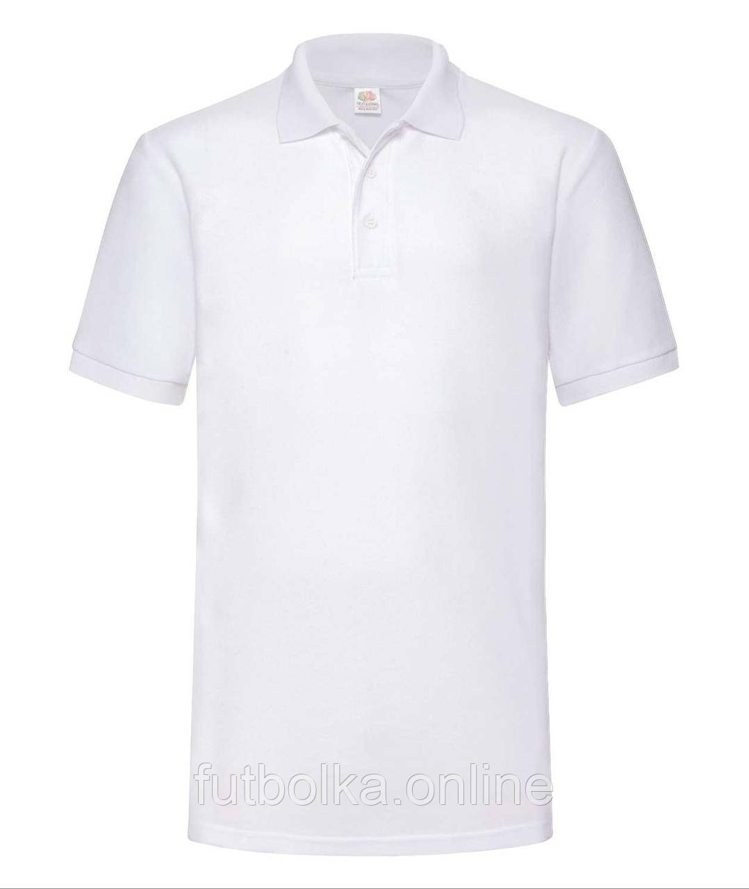 Біле поло чоловіче щільне 65/35 Heavy polo Fruit of the loom