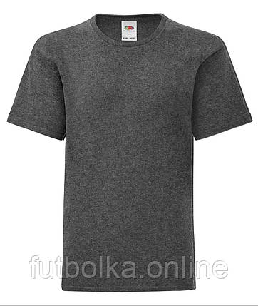 Темно-Сіра Меланж футболка дитяча для хлопчика базова Kids Iconic T Fruit of the loom, фото 1