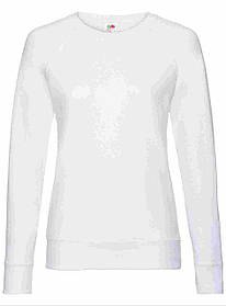 Білий жіночий світшот легкий Lightweight raglan sweat lady-fit Fruit of the loom